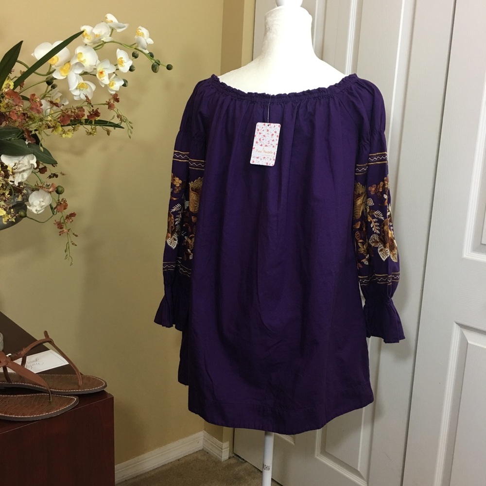 NWT FREE PEOPLE FLEUR DU JOUR EMBROIDERED FLORAL DRESS Boho Romantic Cottagecore - Picture 6 of 8
